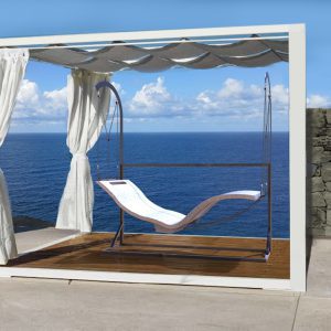 Modern Hanging Chaise Lounger with Base