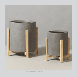 Indoor Planter Wood and Ceramic