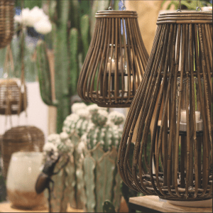 Hanging Wood Lantern Candle Holder