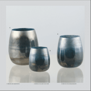 Light Blue Metallic Vases