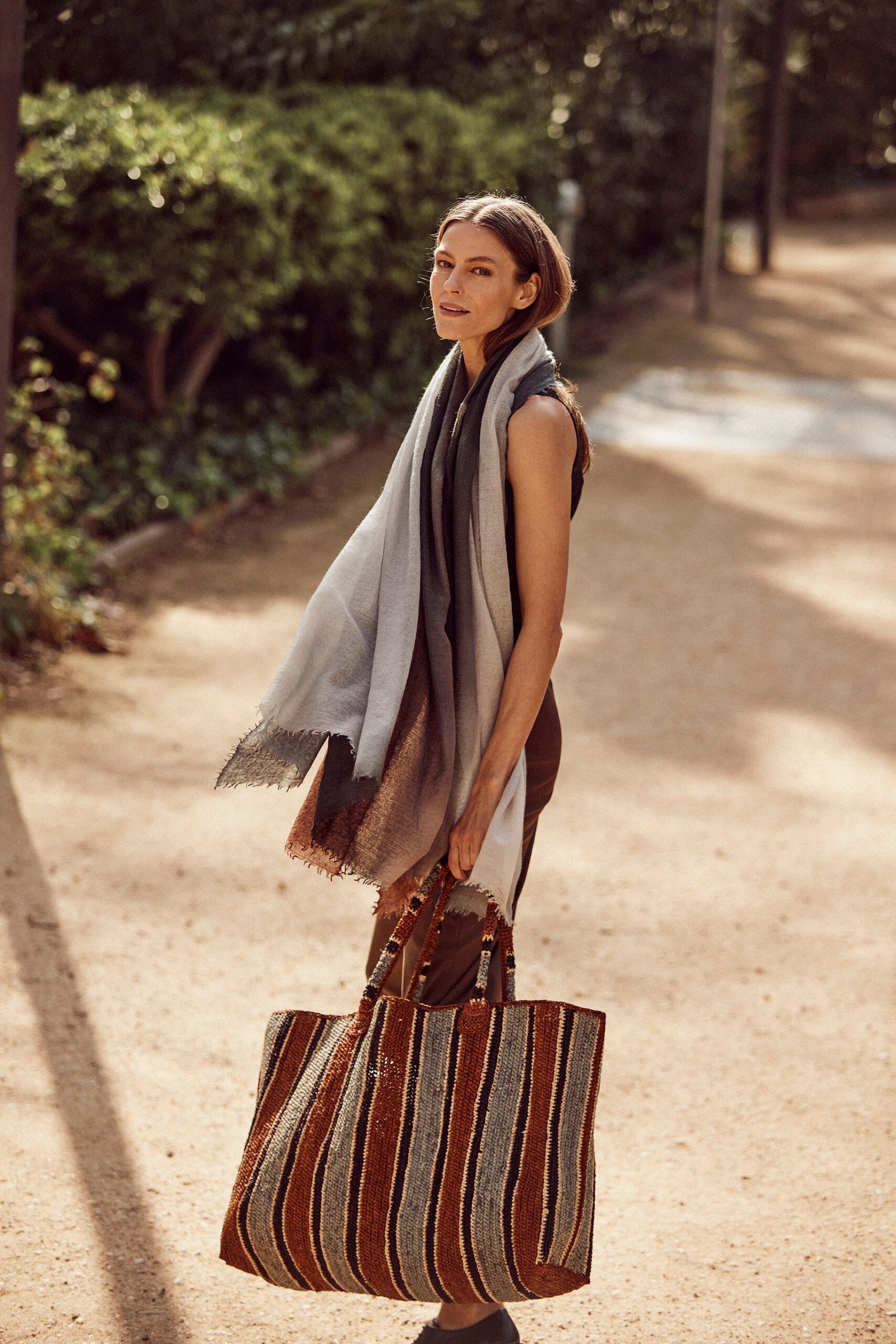 Raffia Bag Weekender Roadtrip Tobacco Mix - Image 3