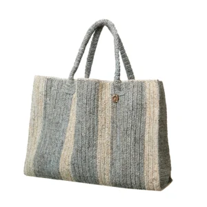 Rafia Beach Bag Stone-Light Grey
